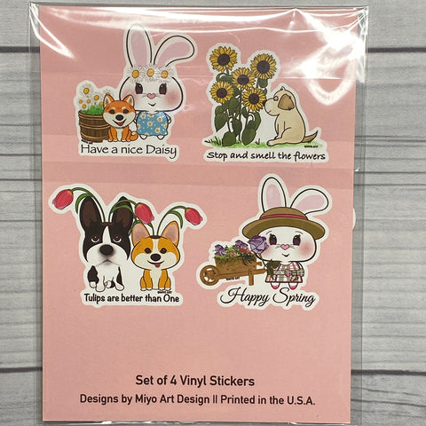 Bon-E Spring Vinyl Sticker Set of 4