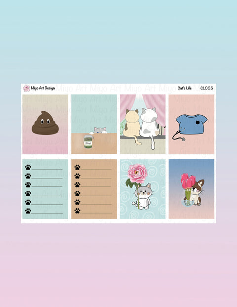 Cat's Life Vertical Planner Mini Kit CL004,005 ||  For your Planners, Bullet Journal and Calendars.