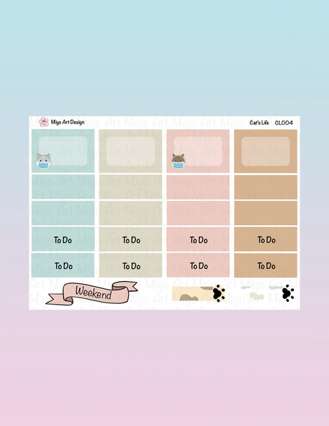 Cat's Life Vertical Planner Mini Kit CL004,005 ||  For your Planners, Bullet Journal and Calendars.