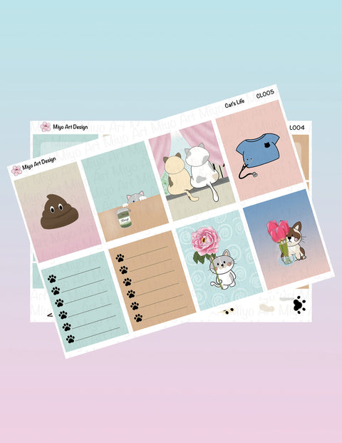 Cat's Life Vertical Planner Mini Kit CL004,005 ||  For your Planners, Bullet Journal and Calendars.