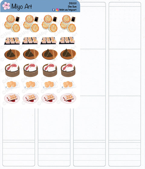 Dim Sum Emoji || Hand Drawn, In House printed Sticker Sheets