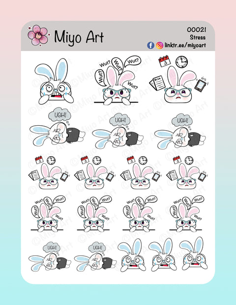 Stress Sticker Sheet || Hand Drawn, In House Printed for your Planners, Journals and Bullet Journals.