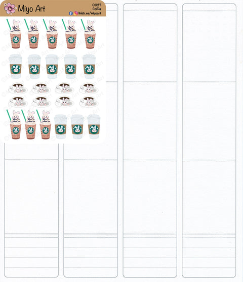Coffee Emoji || Hand Drawn, In House printed Sticker Sheets