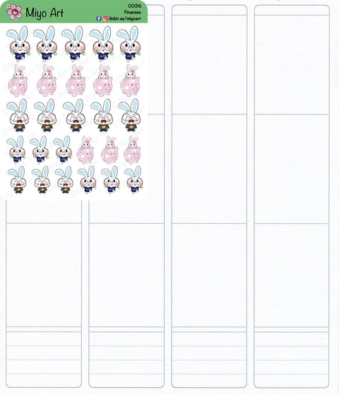 Finances Emoji Sticker Sheet || Hand Drawn, In House Printed for your Planners, Journals and Bullet Journals