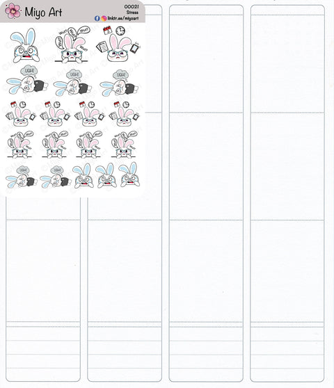 Stress Sticker Sheet || Hand Drawn, In House Printed for your Planners, Journals and Bullet Journals.