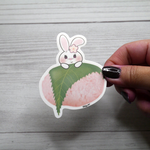 Bon-E Cherry Blossom Mochi Ball Vinyl Sticker.