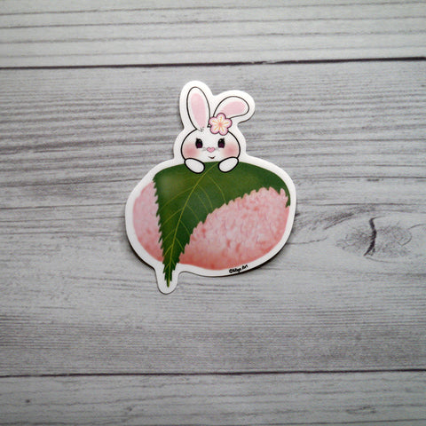 Bon-E Cherry Blossom Mochi Ball Vinyl Sticker.