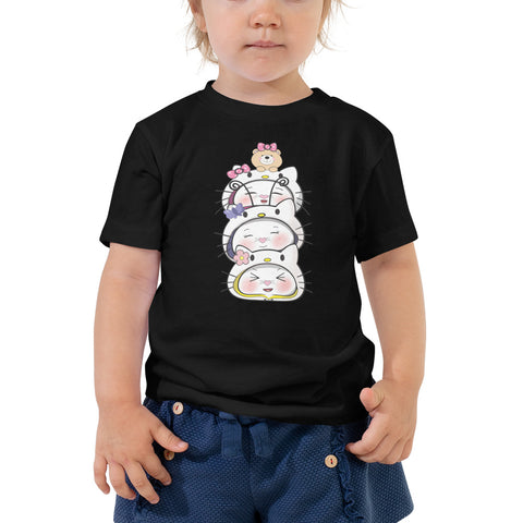 Bon-E Kitty Stack Toddler Short Sleeve Tee