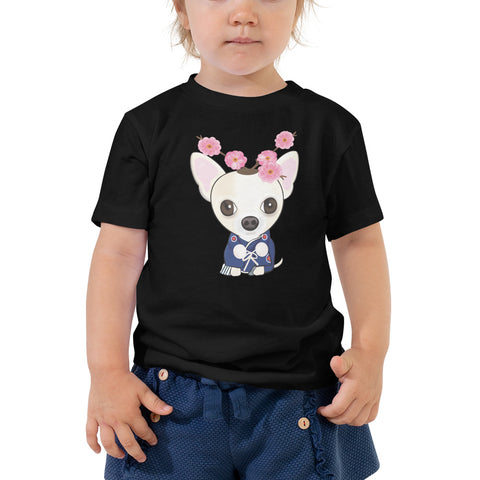 Chihuahua Plum Flower Toddler Short Sleeve Tee