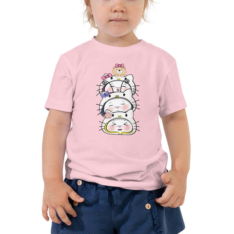 Bon-E Kitty Stack Toddler Short Sleeve Tee