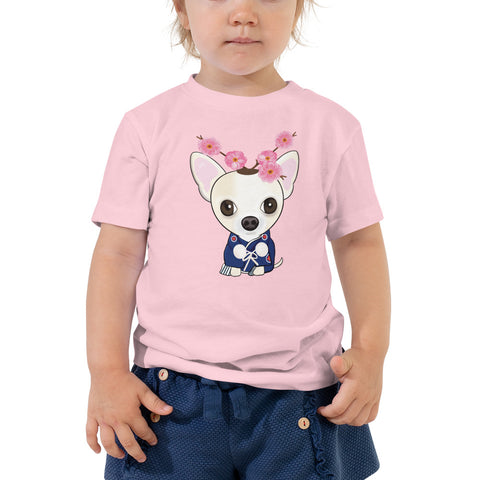 Chihuahua Plum Flower Toddler Short Sleeve Tee