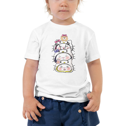 Bon-E Kitty Stack Toddler Short Sleeve Tee