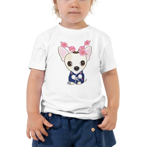 Chihuahua Plum Flower Toddler Short Sleeve Tee