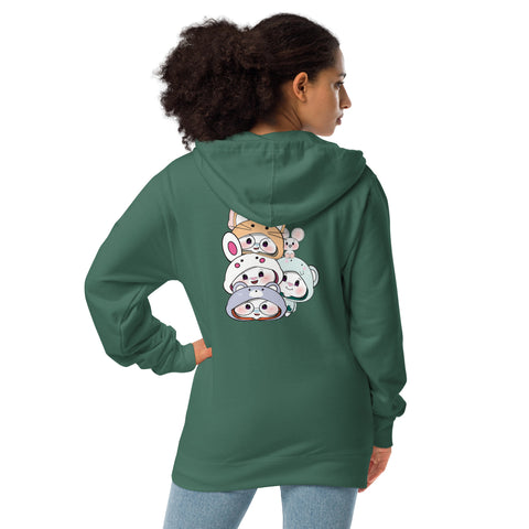 Ben-E & Bon-E Chums Stack (Design on Back Only) Unisex fleece zip up hoodie