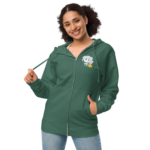 Bon-E Elephant Chums (Design on Front Only) Unisex fleece zip up hoodie