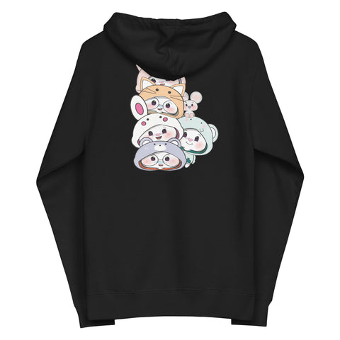 Ben-E & Bon-E Chums Stack (Design on Back Only) Unisex fleece zip up hoodie