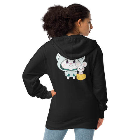 Bon-E Elephant Chums (Design on Back Only) Unisex fleece zip up hoodie
