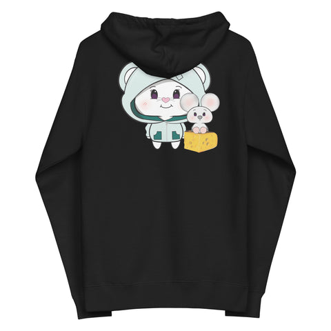 Bon-E Elephant Chums (Design on Back Only) Unisex fleece zip up hoodie