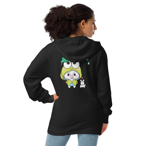 Ben-E Frog Leaf Umbrella (Design on Back Only) Unisex fleece zip up hoodie