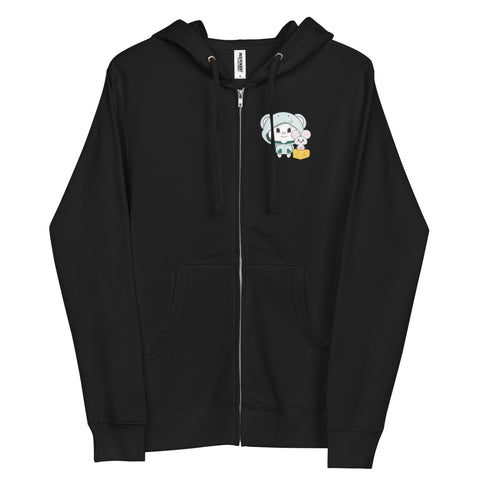 Bon-E Elephant Chums (Design on Front Only) Unisex fleece zip up hoodie