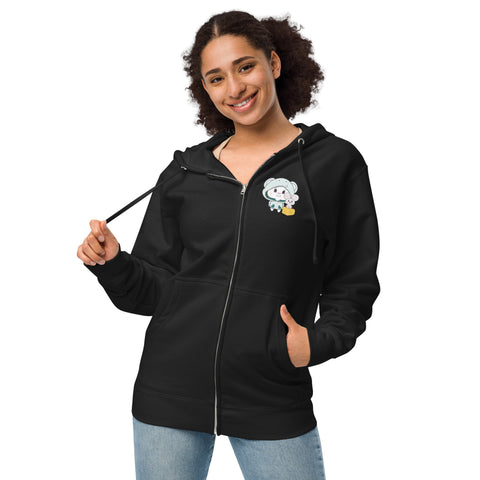 Bon-E Elephant Chums (Design on Front Only) Unisex fleece zip up hoodie
