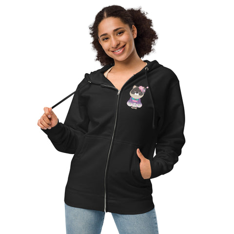 Maya Butterfly Kimono (Design on Front Only) Unisex fleece zip up hoodie