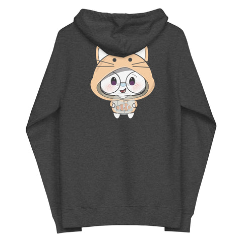 Ben-E Cat Fishbowl Chums (Design on Back Only) Unisex fleece zip up hoodie