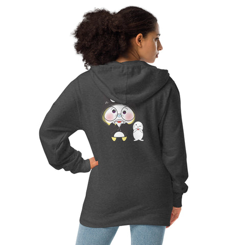 Ben-E Maru Sticking Tongue (Design on Back Only) Unisex fleece zip up hoodie