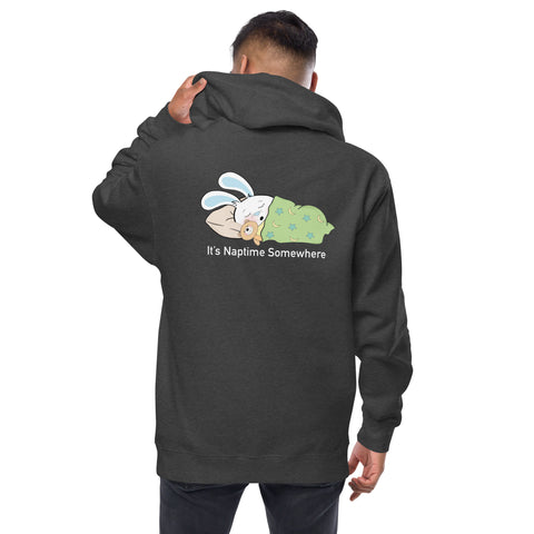 Ben-E It's Naptime Somewhere (Design on Back Only) Unisex fleece zip up hoodie