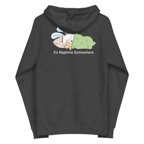 Ben-E It's Naptime Somewhere (Design on Back Only) Unisex fleece zip up hoodie