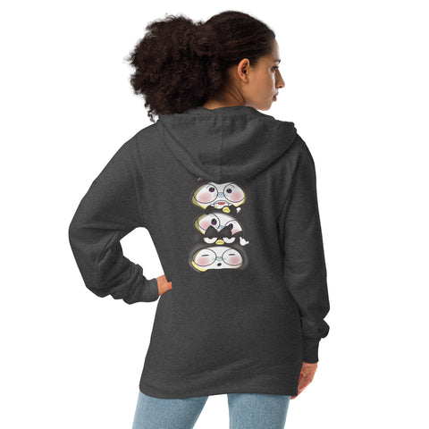 Ben-E Maru Stack (Design on Back Only) Unisex fleece zip up hoodie