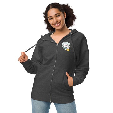 Bon-E Elephant Chums (Design on Front Only) Unisex fleece zip up hoodie