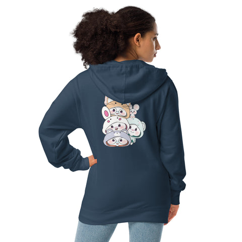 Ben-E & Bon-E Chums Stack (Design on Back Only) Unisex fleece zip up hoodie