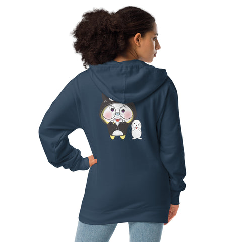Ben-E Maru Sticking Tongue (Design on Back Only) Unisex fleece zip up hoodie