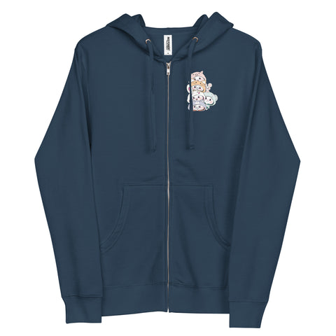 Ben-E & Bon-E Chums Stack (Design on Front Only) Unisex fleece zip up hoodie