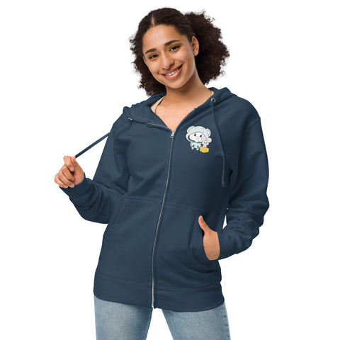 Bon-E Elephant Chums (Design on Front Only) Unisex fleece zip up hoodie