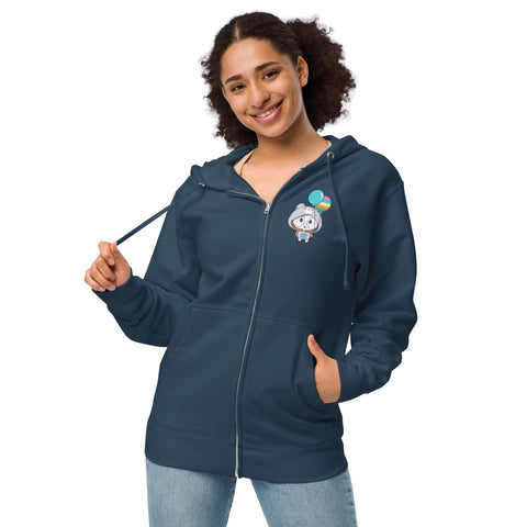 Ben-E Bear Balloons (Design on Front Only) Unisex fleece zip up hoodie