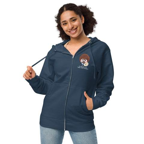Ben-E Ross (Design on Front Only) Unisex fleece zip up hoodie