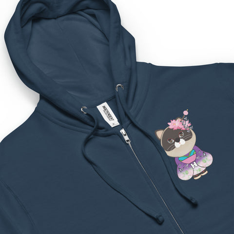 Maya Butterfly Kimono (Design on Front Only) Unisex fleece zip up hoodie