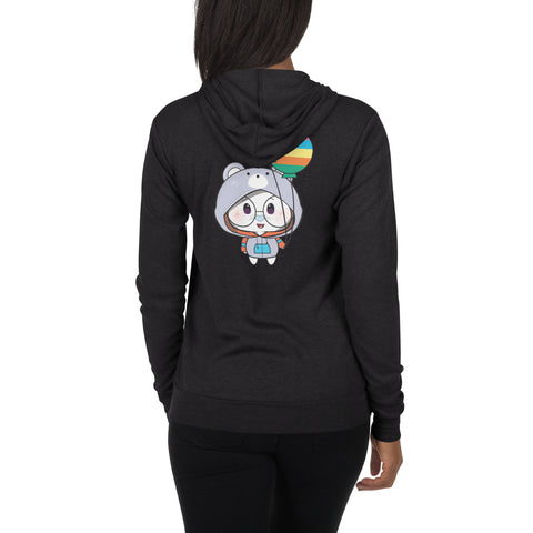 Ben-E Bear Chums(Design on Back Only) Unisex zip hoodie