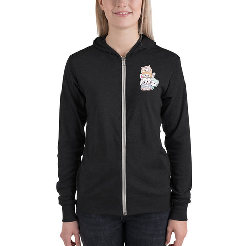 Ben-E & Bon-E Chums Stack (Design on Front Only) Unisex zip hoodie