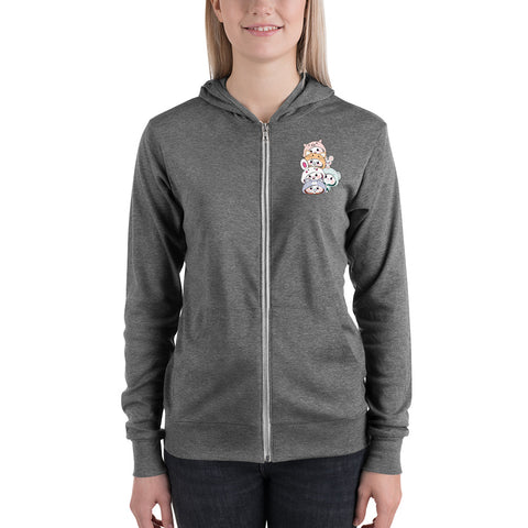 Ben-E & Bon-E Chums Stack (Design on Front Only) Unisex zip hoodie