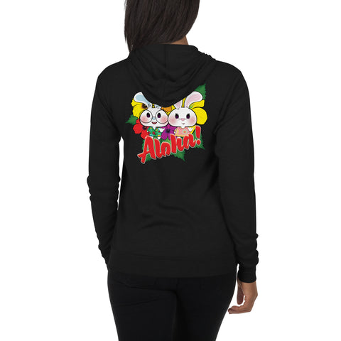 Aloha Unisex zip hoodie (Design on Back Only)