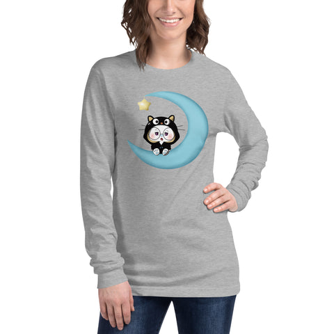 Ben-E Cat Moon Unisex Long Sleeve Tee