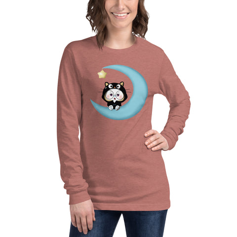 Ben-E Cat Moon Unisex Long Sleeve Tee