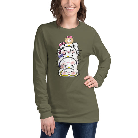 Bon-E Kitty Stack Unisex Long Sleeve Tee