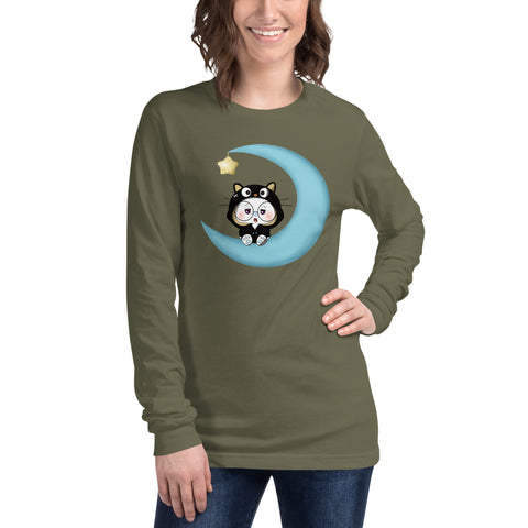 Ben-E Cat Moon Unisex Long Sleeve Tee