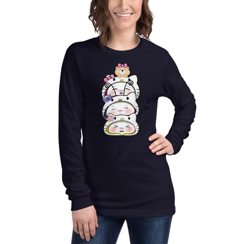 Bon-E Kitty Stack Unisex Long Sleeve Tee