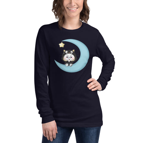 Ben-E Cat Moon Unisex Long Sleeve Tee