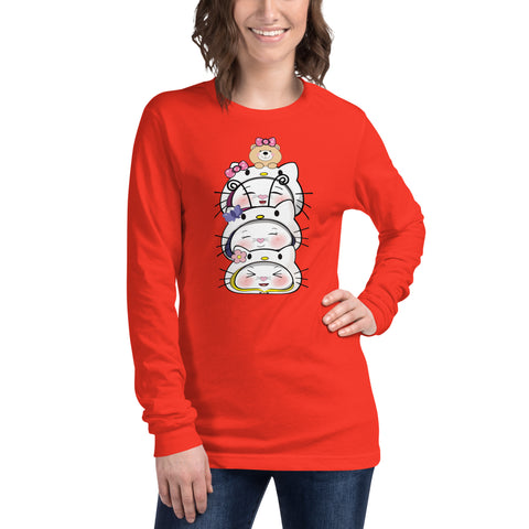 Bon-E Kitty Stack Unisex Long Sleeve Tee